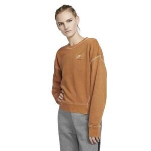Nike Women's Orange Sportswear Crew Neck Rebel Sweatshirt Size Medium